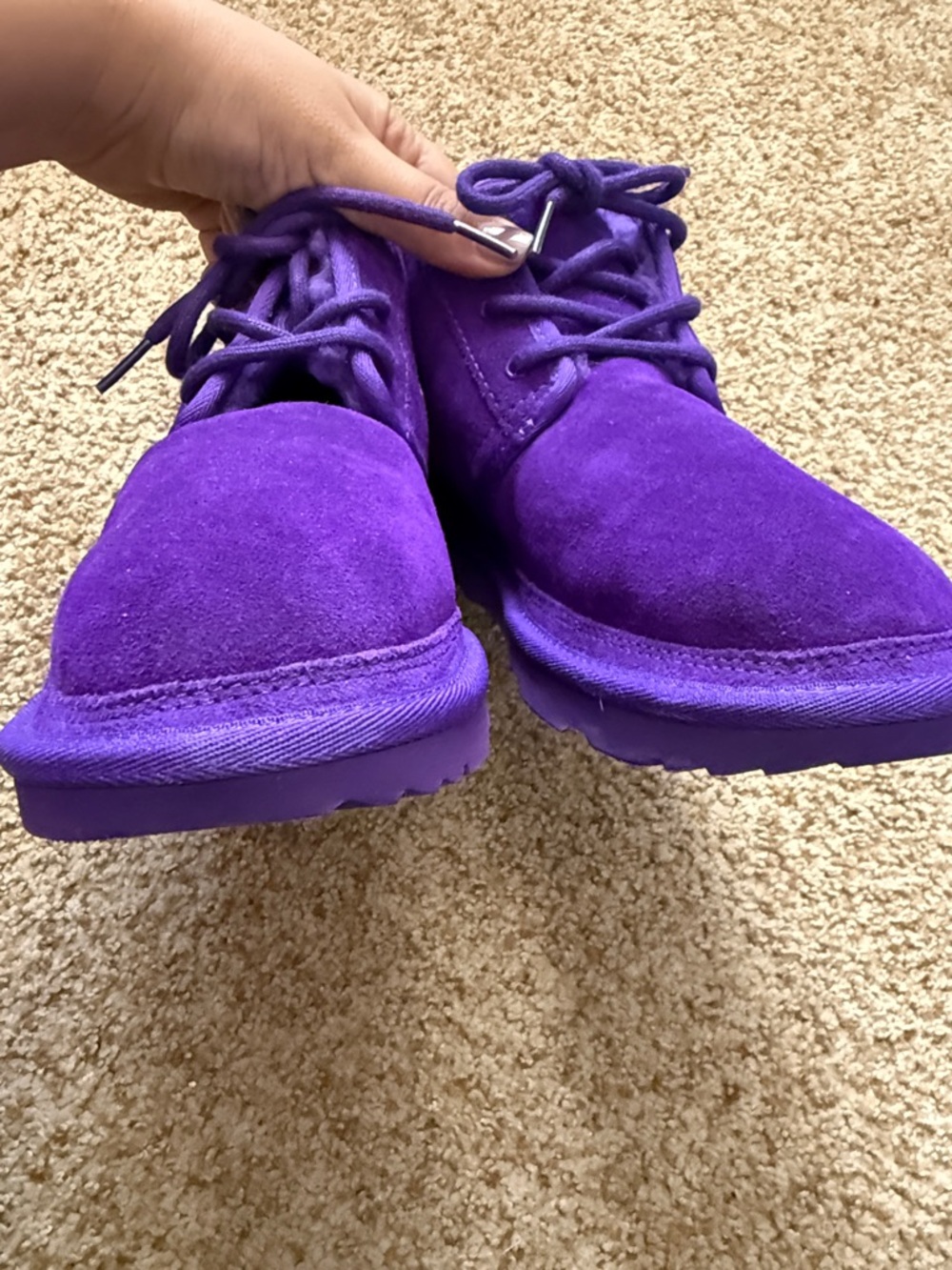 UGG Kids Purple Shearling Lace-Up Boot - Picture 3 of 10